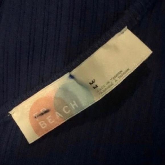 Free People Sunny Side Tank Ribbed Maxi Tunic Blue - Picture 4 of 4